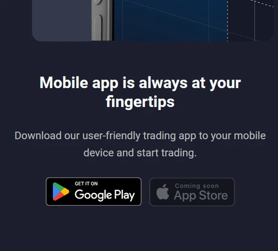 apps on the official Qxbroker website